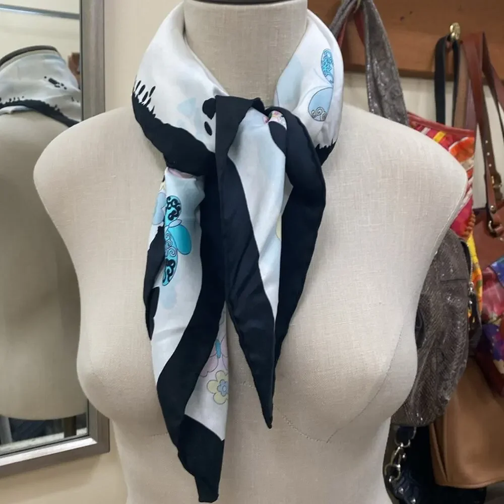 Carlisle vintage silk butterfly print scarf
